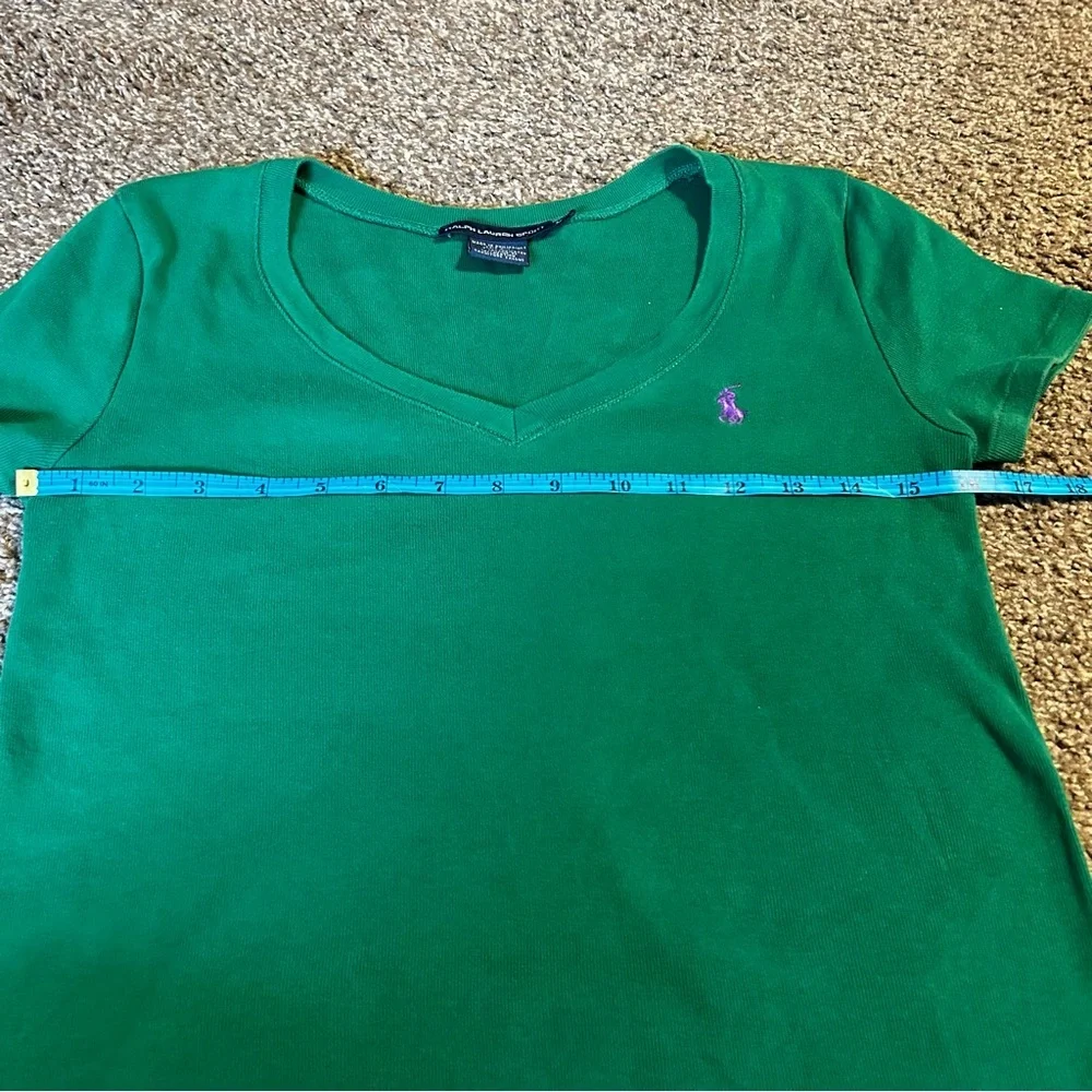 Ralph Lauren Green V-Neck Women's Top - Picture 4 of 5